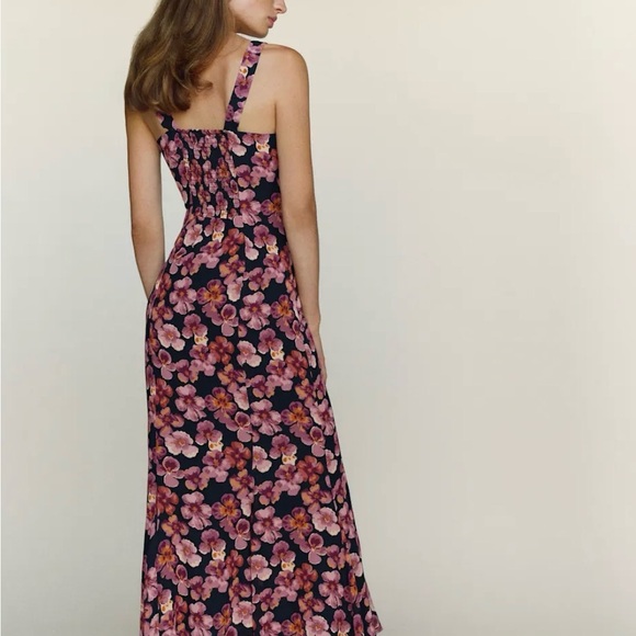 Reformation Pink and Purple Floral Midi Dress - Picture 3 of 6